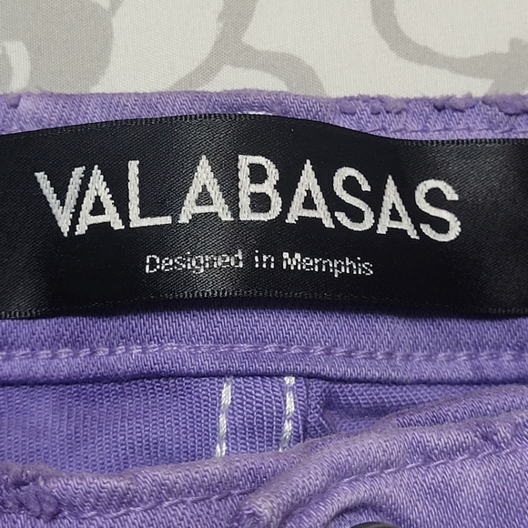 Valabasas Mens Purple Tie-Dye Distressed Jeans Size 32 Stacked - Picture 3 of 5